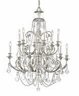 Crystorama Regis 12 Light 41 Inch Traditional Chandelier in Olde Silver with Clear Swarovski Strass Crystals