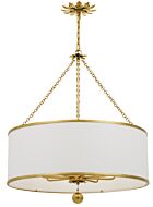 Crystorama Broche 8 Light 34 Inch Traditional Chandelier in Antique Gold
