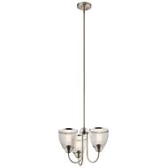 Voclain 3-Light Chandelier with Semi-Flush Mount Ceiling Light in Brushed Nickel