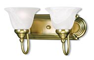 Belmont 2-Light Bathroom Vanity Light in Antique Brass