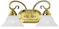 Coronado 2-Light Bathroom Vanity Light in Polished Brass