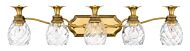 Hinkley Plantation 5-Light Bathroom Vanity Light In Burnished Brass
