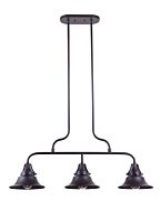 Craftmade Union 3 Light Outdoor Hanging Light in Oiled Bronze Gilded