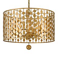 Crystorama Layla 6 Light 13 Inch Transitional Chandelier in Antique Gold