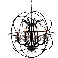 CWI Campechia 8 Light Up Chandelier With Brown Finish