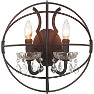 CWI Campechia 2 Light Wall Sconce With Brown Finish
