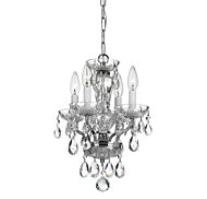 Crystorama Traditional Crystal 4 Light 15 Inch Mini Chandelier in Chrome with Clear Italian Crystals