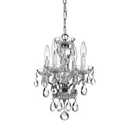Crystorama Traditional Crystal 4 Light 15 Inch Traditional Chandelier in Chrome with Clear Swarovski Strass Crystals