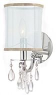 Crystorama Hampton 13 Inch Wall Sconce in Polished Chrome with Clear Teardrop Almond Crystals