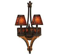 Kalco Aspen 2 Light Treescape Wall Sconce in Natural Iron
