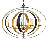 Crystorama Luna 8 Light Sphere Chandelier in English Bronze And Antique Gold
