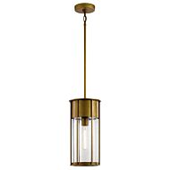Camillo 1-Light Outdoor Pendant in Natural Brass