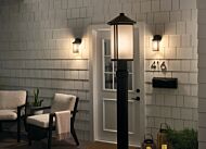 Lombard 1-Light Outdoor Post Lantern in Black