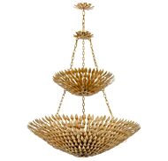 Crystorama Broche 18 Light 47 Inch Traditional Chandelier in Antique Gold