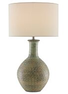 Loro 1-Light Table Lamp in Dark Moss Green with Gold