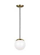 Sea Gull Leo   Hanging Globe LED Pendant Light in Satin Brass