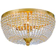 Crystorama Rylee 4 Light 18 Inch Ceiling Light in Antique Gold with Clear Glass Beads Crystals