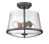 Darby 2-Light Semi-Flush Mount in Weathered Iron