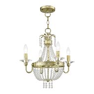Valentina 4-Light Mini Chandelier with Ceiling Mount in Hand Applied Winter Gold