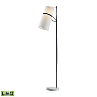 Banded Shade 1-Light LED Floor Lamp in Matte Black
