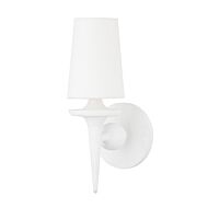 Torch 1-Light Wall Sconce in White Plaster