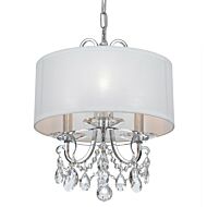 Crystorama Othello 3 Light 15 Inch Mini Chandelier in Polished Chrome with Clear Spectra Crystals