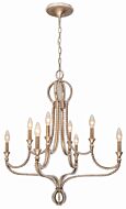Crystorama Garland 8 Light 30 Inch Transitional Chandelier in Distressed Twilight with Hand Cut Crystal Beads Crystals