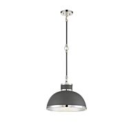 Savoy House Corning 1 Light Pendant in Gray with Polished Nickel Accents