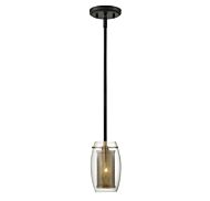 Savoy House Dunbar by Brian Thomas 1 Light Mini Pendant in Warm Brass with Bronze Accents