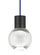 Tech Mina 3000K 2200K LED 8 Inch Pendant Light in Black and Clear