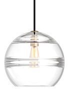 Tech Sedona 7 Inch Pendant Light in Satin Nickel and Clear