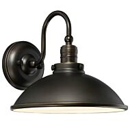 The Great Outdoors Baytree Lane 10 Inch Outdoor Wall Light in Oil Rubbed Bronze with Gold High