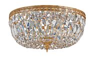 Crystorama 3 Light 12 Inch Ceiling Light in Olde Brass with Clear Swarovski Strass Crystals