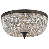 Crystorama 3 Light 16 Inch Ceiling Light in English Bronze with Clear Spectra Crystals