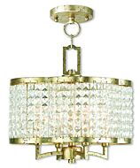 Grammercy 4-Light Mini Chandelier with Ceiling Mount in Hand Applied Winter Gold