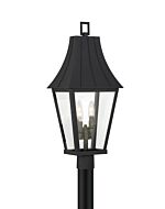 The Great Outdoors Chateau Grande 4 Light Outdoor Post Light in Coal With Gold