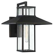 The Great Outdoors Danforth Park Outdoor Wall Light in Oil Rubbed Bronze With Gold Highlight