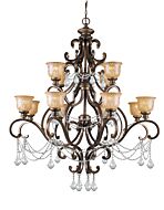 Crystorama Norwalk 12 Light 54 Inch Traditional Chandelier in Bronze Umber with Clear Spectra Crystals