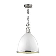 Hudson Valley Viceroy 23 Inch Pendant Light in White and Polished Nickel