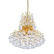 CWI Princess 8 Light Down Chandelier With Gold Finish
