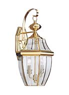 Lancaster 2-Light Outdoor Wall Lantern in Polished Brass