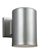 Sea Gull Cylinders 7 Inch Outdoor Wall Light in Painted Brushed Nickel