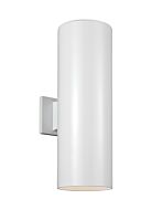 Sea Gull Cylinders 2 Light 18 Inch Outdoor Wall Light in White