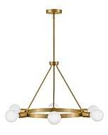 Orla 6-Light LED Chandelier in Lacquered Brass