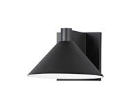 Conoid LED 1-Light LED Outdoor Wall Sconce in Black