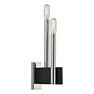 Hudson Valley Abrams 2 Light 13 Inch Wall Sconce in Polished Nickel