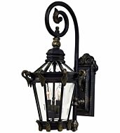 The Great Outdoors Stratford Hall 2 Light 25 Inch Outdoor Wall Light in Heritage with Gold Highlights