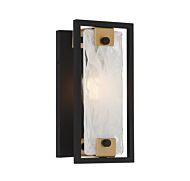 Savoy House Hayward 1 Light Wall Sconce in Matte Black with Warm Brass Accents