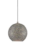 Giro 1-Light Pendant in Painted Silver with Nickel with Blue