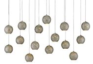 Giro 15-Light Pendant in Painted Silver with Nickel 